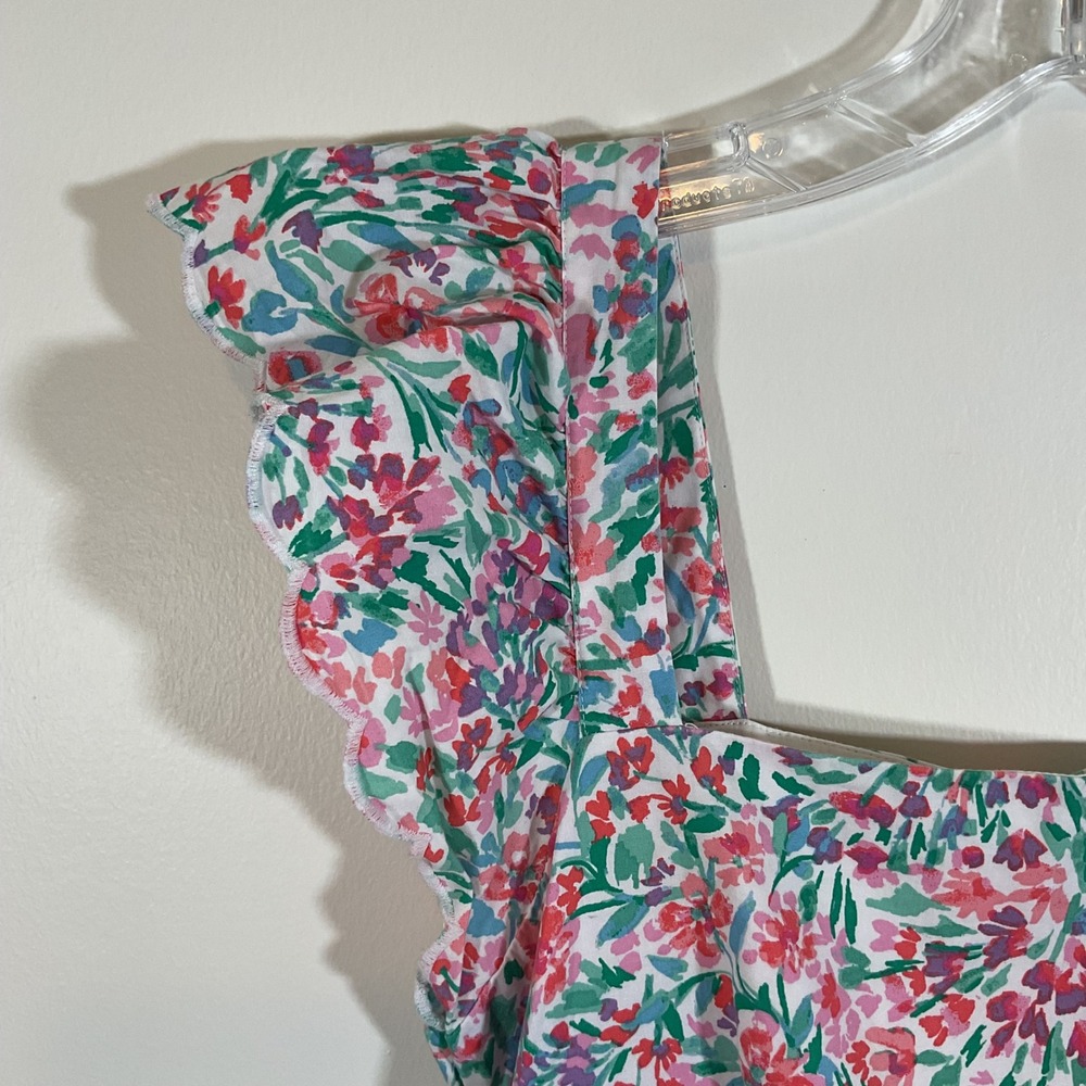 J.Crew Floral Flutter Sleeve Midi Dress Women 4 Square Neck Cottagecore Feminine - Picture 5 of 16